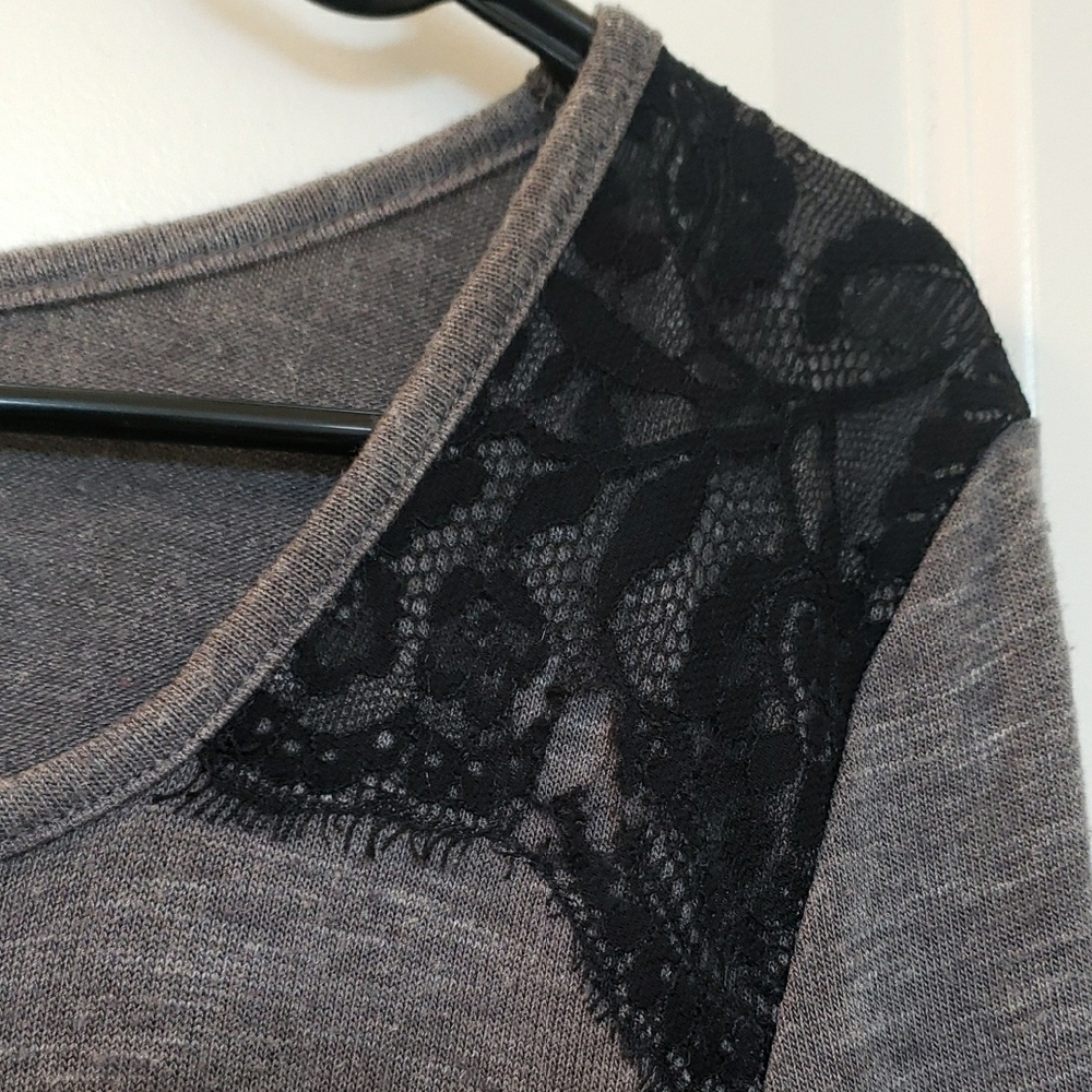 Gray Lace Accent Top - Picture 5 of 6